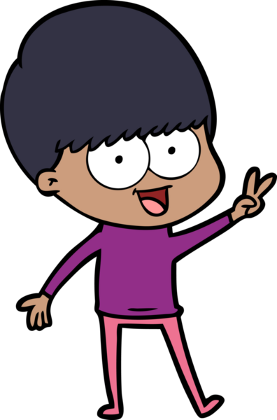 Bir insan tarafından çizilen mutlu çizgi film çocuğu.