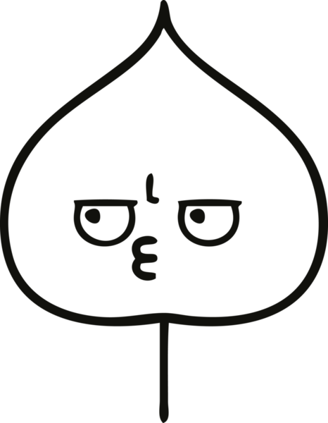 Bir insan tarafından çizilmiş dışavurumsal yaprağın çizgi çizimi