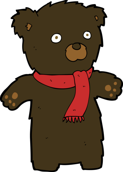 Bir insan tarafından çizilmiş şirin siyah ayı.