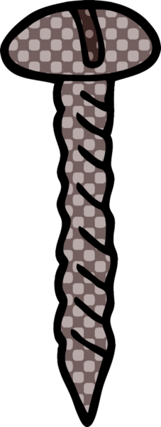 Bir insan tarafından çizilmiş karikatür metal vida