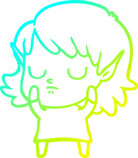 Bir insan tarafından çizilmiş soğuk gradyan çizgi çizimi.