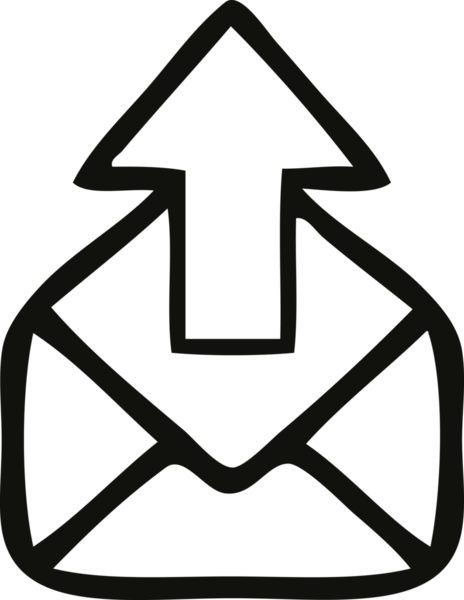 Bir insan tarafından çizilmiş bir e-posta işareti çizimi