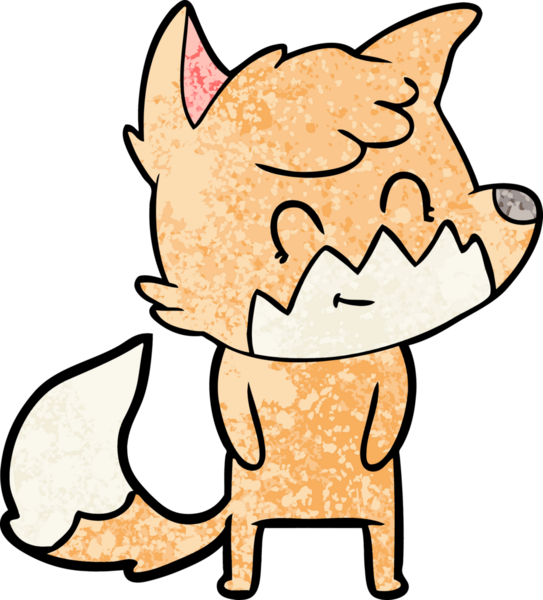 Bir insan tarafından çizilmiş çizgi film dostu tilki.