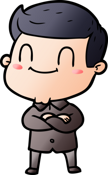 Bir insan tarafından çizilmiş çizgi film dostu bir adam.