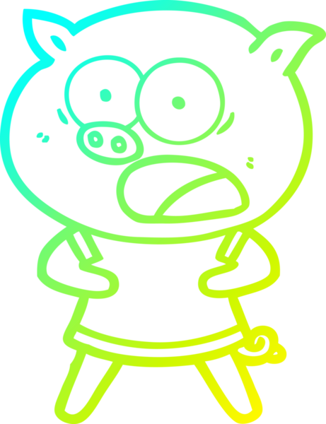 Bir insan tarafından çizilmiş bağıran domuz çizgi filmi çizimi.