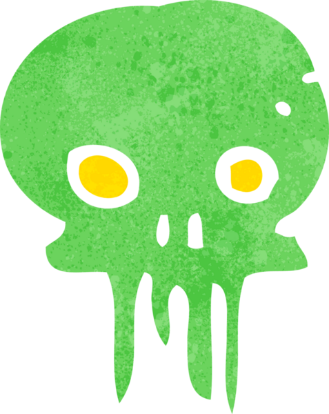 Bir insan tarafından çizilmiş ürkütücü kafatası sembolü.