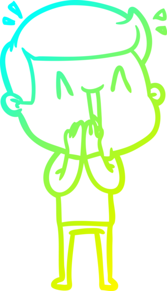 Bir insan tarafından çizilmiş, heyecanlı bir çizgi film çizimi.