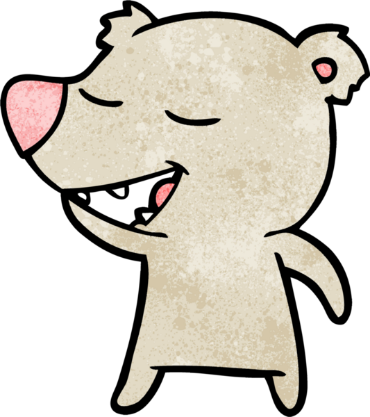 Bir insan tarafından çizilmiş çizgi film ayısı.