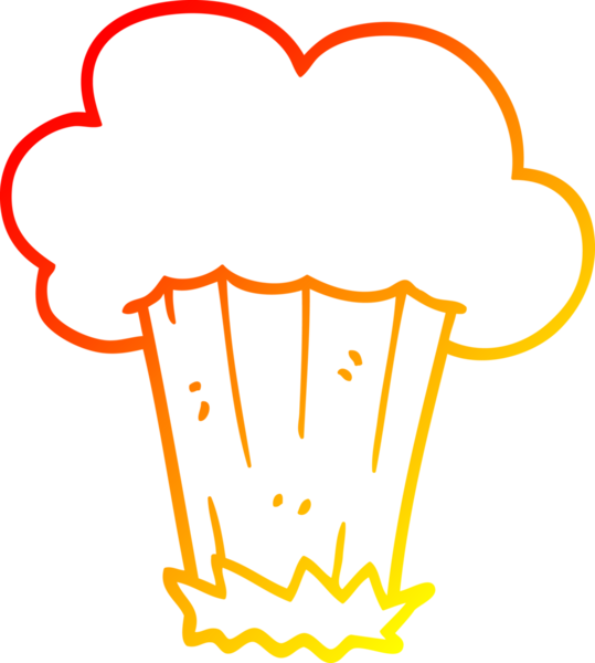 Bir insan tarafından çizilmiş bir çizgi filmin sıcak gradyan çizimi