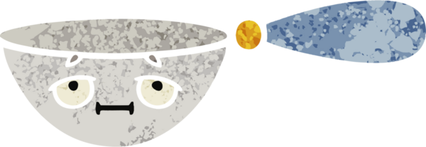 Bir insan tarafından çizilmiş bir ölçüm kaşığının retro çizim tarzı karikatürü