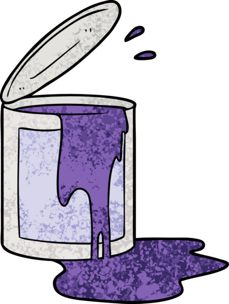 Bir insan tarafından çizilmiş karikatür boya kovası.