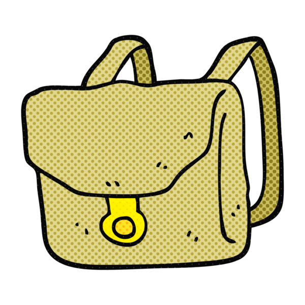 Bir insan tarafından çizilmiş serbest çizim sırt çantası.