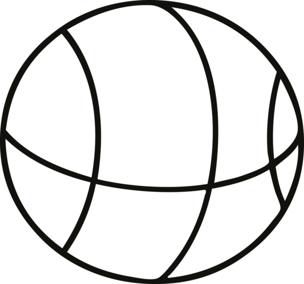 Bir insan tarafından çizilmiş bir basket topunun çizgi çizimi