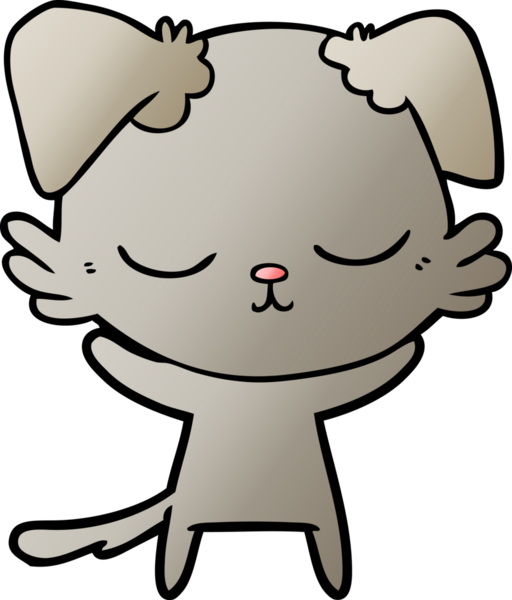 Bir insan tarafından çizilmiş şirin bir çizgi film köpeği.