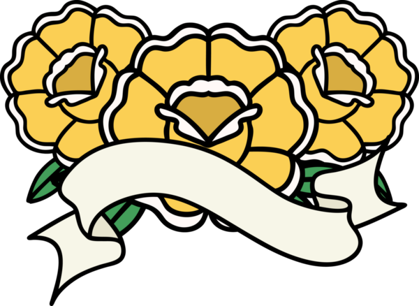 Bir insan tarafından çizilmiş bir buket çiçekli geleneksel dövme.