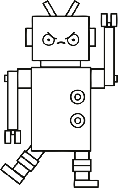 Bir insan tarafından çizilmiş robot çizimi