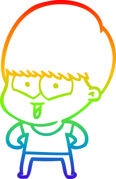 gökkuşağı gradyan çizgi çizimi bir insan tarafından çizilmiş mutlu bir çocuk