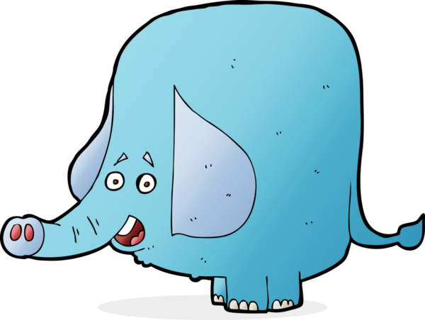 Bir insan tarafından çizilmiş komik bir fil.