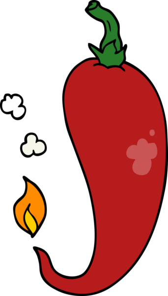 Bir insan tarafından çizilmiş kırmızı biber çizgi filmi.