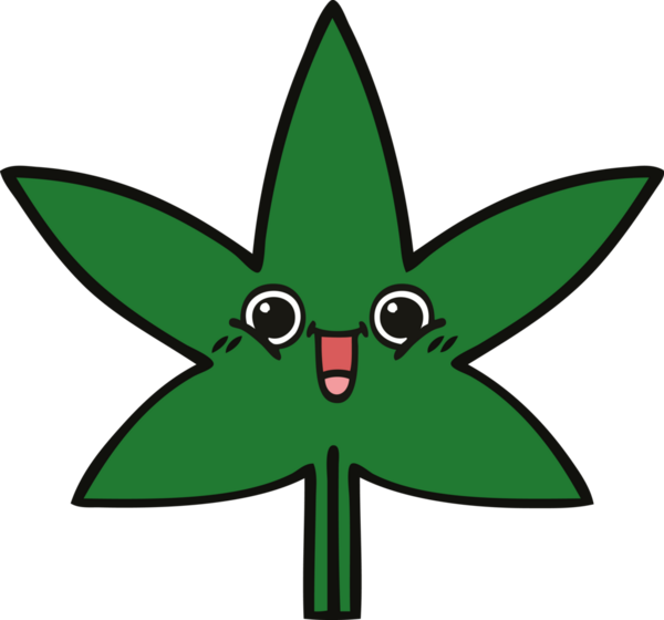 Bir insan tarafından çizilmiş marihuana yaprağı karikatürü.