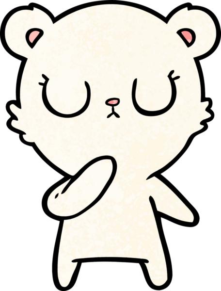 Bir insan tarafından çizilmiş barışçıl karikatür kutup ayısı