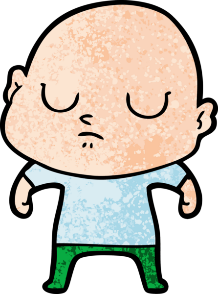 bir insan tarafından çizilmiş kel bir adam.