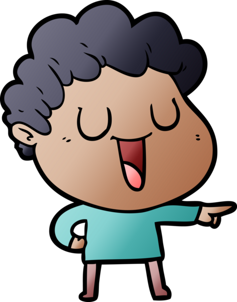 Bir insan tarafından çizilmiş gülen çizgi film adamı.