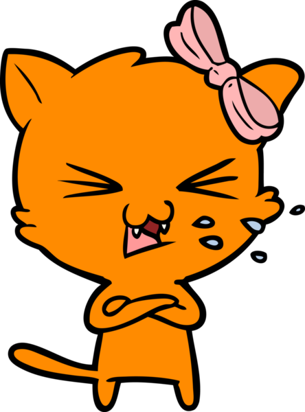 Bir insan tarafından çizilmiş çizgi film kedisi.