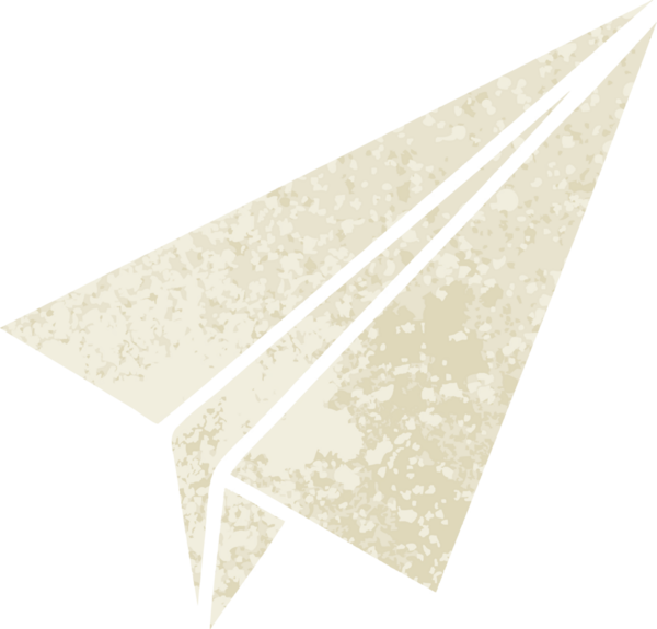 Bir insan tarafından çizilmiş kağıt uçağın retro çizim tarzı karikatürü