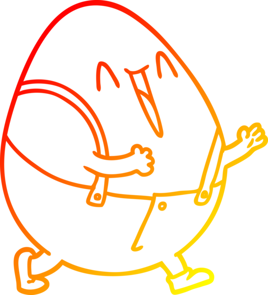 Bir insan tarafından çizilmiş Humpty bodur bir yumurta adamın sıcak çizgi çizimi.