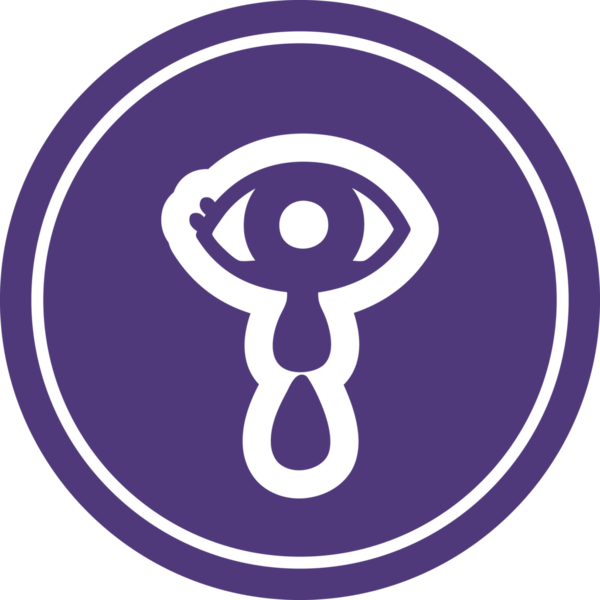 Ağlayan göz yuvarlak simgesi insan tarafından çizilmiş.