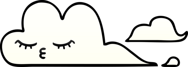 Bir insan tarafından çizilmiş beyaz bulutun gölgelenmiş çizimi