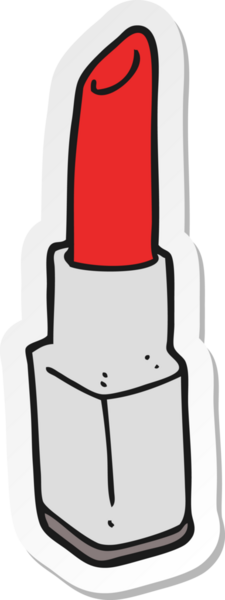 Bir insan tarafından çizilmiş karikatür ruj etiketi.