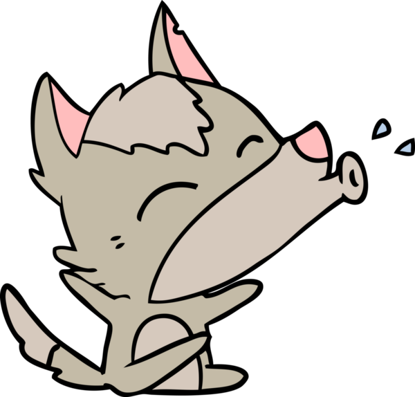 Bir insan tarafından çizilmiş uluyan kurt çizgi filmi.