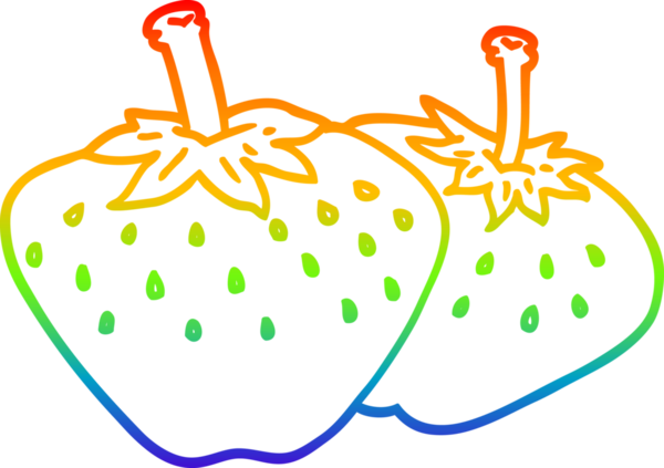 Bir insan tarafından çizilmiş bir çilek karikatürü gradyan çizimi