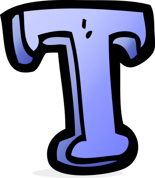 bir insan tarafından çizilmiş T harfi.