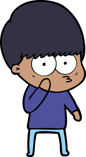 Bir insan tarafından çizilmiş tuhaf çizgi film çocuğu.