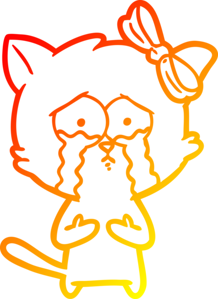 Bir insan tarafından çizilmiş çizgi film kedisinin sıcak çizgi çizimi