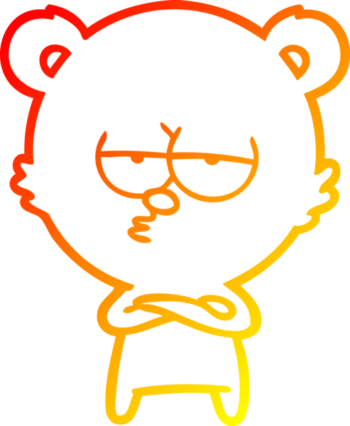 Bir insan tarafından çizilmiş, sıkılmış bir ayı çizgi filminin sıcak gradyanı.