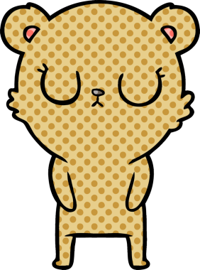 Bir insan tarafından çizilmiş barışçıl çizgi film ayısı.