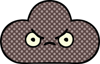 Bir insan tarafından çizilmiş bir fırtına bulutunun karikatürü.