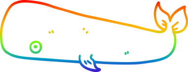 gökkuşağı gradyan çizgisi bir insan tarafından çizilmiş bir karikatür balinası