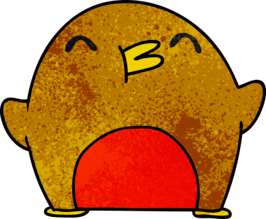 El yazısıyla çizilmiş şirin kawaii kırmızı robin bir insan tarafından çizilmiş.