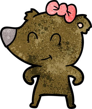 Bir insan tarafından çizilmiş dişi ayı çizgi filmi.