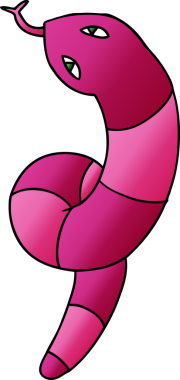 Bir insan tarafından çizilmiş uzun bir yılanın serbest çizim çizimi