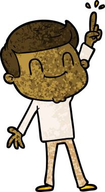 Bir insan tarafından çizilmiş çizgi film dostu bir adam.