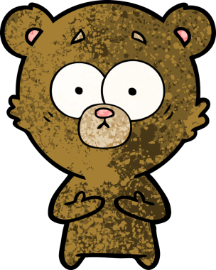 Bir insan tarafından çizilmiş sürpriz ayı karikatürü