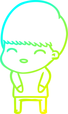 Bir insan tarafından çizilmiş mutlu çizgi film çocuğu çizimi.