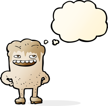 Bir insan tarafından çizilmiş kötü dişli bir çizgi film.