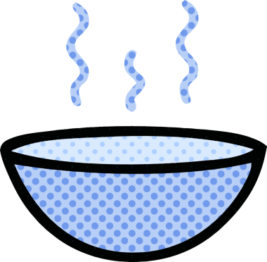 Bir insan tarafından çizilmiş sıcak çorbanın çizgi romanı.